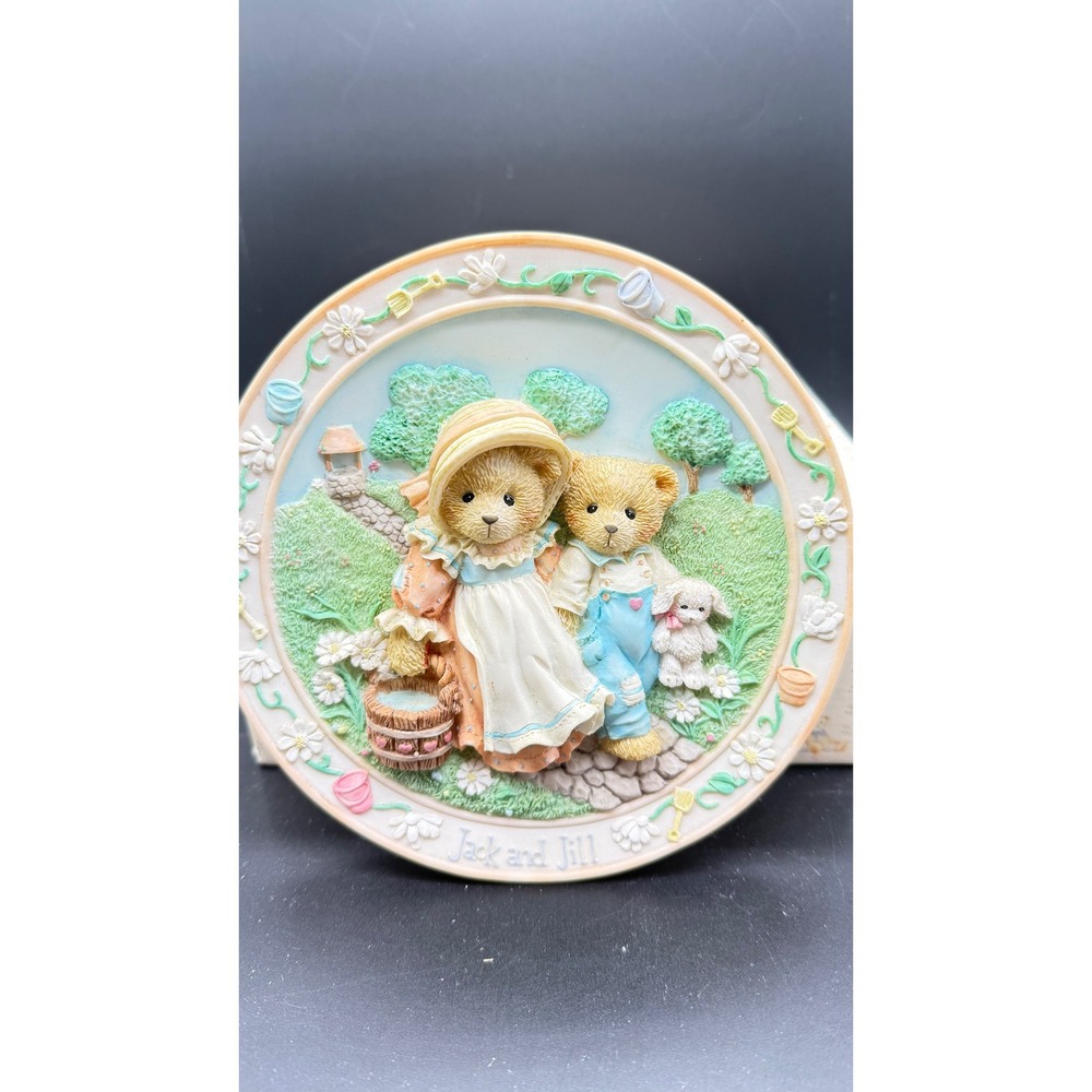 Enesco Cherished Teddies Jack and Jill Nursery Rhyme Plate 114901 1994 Boxed